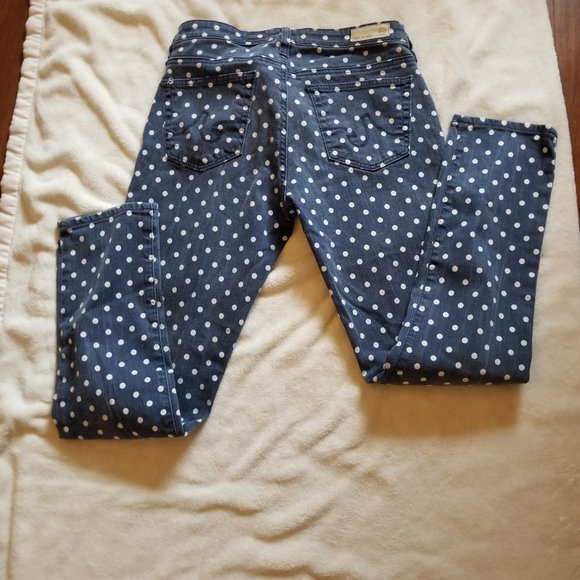 AG Adriano Goldschmied "The Stevie Ankle" Polka Dot Slim Straight Leg Jeans - Picture 6 of 15